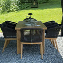 PURPLE LEAF Patio Dining Set with Sunbrella Fabric Cushions and Aluminum Table All-Weather Wicker Patio Table Set for Deck
