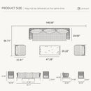 PURPLE LEAF Sicilia Classical Modular Outdoor Sectional with Oatmeal Greige Cushions Flexible Layout for Commercial Spaces