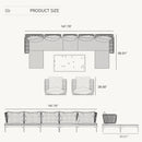 PURPLE LEAF Sicilia Classical Modular Outdoor Sectional with Oatmeal Greige Cushions Flexible Layout for Commercial Spaces