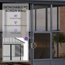PURPLE LEAF Sunroom Hardtop Gazebo Solarium Grey Galvanized Steel Double Roof  All-Weather Aluminum Outdoor Screen House with String Lights