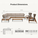 PURPLE LEAF Sicilia Classical Modular Outdoor Sectional with Oatmeal Greige Cushions Flexible Layout for Commercial Spaces
