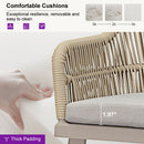 PURPLE LEAF 7/9/11 Pieces Outdoor Dining Set Aluminium Dining Table and Woven Rattan Chairs Dining Furniture Set with Cushions for Deck Patio Champagne