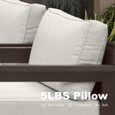 PURPLE LEAF Caesar L-shaped Patio Conversation Set with Bronze Cushion Pillows and Ottoman Couch for Backyard Porch