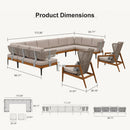 PURPLE LEAF Sicilia Classical Modular Outdoor Sectional with Oatmeal Greige Cushions Flexible Layout for Commercial Spaces