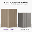 PURPLE LEAF Outdoor Carport Gazebo Champagne Steel Roof Aluminum Frame Shelter for Parking