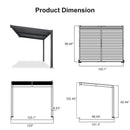 PURPLE LEAF Caesar Wall Mounted Louvered Pergola, All-Aluminum Patio Cover with Adjustable Roof, Hidden Gutter Drainage, Lean-to Pergola for Deck, Backyard, Porch, Dark Gray