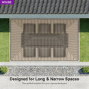 PURPLE LEAF Deck Gazebo Champagne Hardtop Metal Frame Double Roof with Curtains and Netting with Lights-milky