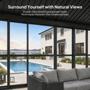 PURPLE LEAF Luxury Sunroom Solarium 360° Transparent Outdoor Living Room with Elegant Curtains Outdoor Gazebo with 4-Side Sliding Doors and Windows for Entertaining with String Lights