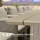 PURPLE LEAF Sanori Patio Dining Set Modern Large Weather-Resistant Table and Aluminum Chairs with Cushions for Garden Beige
