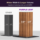 PURPLE LEAF Metal Gazebo Double Roof Wood Grain Aluminum Frame with Curtains and Netting
