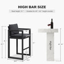 PURPLE LEAF Caesar Bar Stools Modern Aluminum Barstools with Stainless Removable Cushion for Kitchen Outside Island Backyard