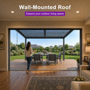 PURPLE LEAF Caesar Wall Mounted Louvered Pergola, All-Aluminum Patio Cover with Adjustable Roof, Hidden Gutter Drainage, Lean-to Pergola for Deck, Backyard, Porch, Dark Gray