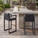 PURPLE LEAF Caesar Bar Stools Modern Aluminum Barstools with Stainless Removable Cushion for Kitchen Outside Island Backyard