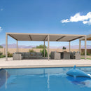 PURPLE LEAF Athena Louvered Pergola Modern Champagne Pergola with Adjustable Roof for Deck Backyard Garden
