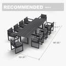 PURPLE LEAF Caesar Outdoor Dining Set Aluminum Luxury Patio Furniture Table and Chairs Set with Olifen Removable Thick Cushion and Pillow Patio Dining Sets for Garden Deck