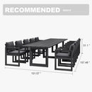 PURPLE LEAF Caesar Outdoor Dining Set Aluminum Luxury Patio Furniture Table and Chairs Set with Olifen Removable Thick Cushion and Pillow Patio Dining Sets for Garden Deck