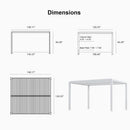 PURPLE LEAF Athena Louvered Pergola Modern White Pergola with Adjustable Roof for Deck Backyard Garden