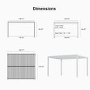PURPLE LEAF Athena Louvered Pergola Modern White Pergola with Adjustable Roof for Deck Backyard Garden