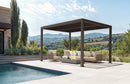 PURPLE LEAF Athena Outdoor Louvered Pergola Adjustable Metal Roof Bronze Hardtop Gazebo Patio Pavilion