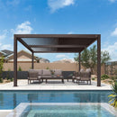 PURPLE LEAF Athena Outdoor Louvered Pergola Adjustable Metal Roof Bronze Hardtop Gazebo Patio Pavilion