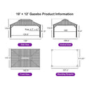 PURPLE LEAF Hardtop Gazebo for Patio Wood Grain Aluminum Frame Awning with Netting