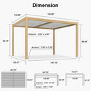 PURPLE LEAF Caesar Louvered Pergola Outdoor Wood Grain Aluminum Pergola with Adjustable Roof Patio Hardtop Gazebo for Backyard Garden