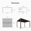 PURPLE LEAF Athena Outdoor Louvered Pergola Adjustable Metal Roof Bronze Hardtop Gazebo Patio Pavilion