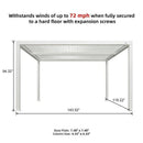 PURPLE LEAF Athena Louvered Pergola Modern White Pergola with Adjustable Roof for Deck Backyard Garden