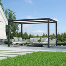 PURPLE LEAF Athena Louvered Pergola Modern Grey Pergola with White Roof for Deck Backyard Garden