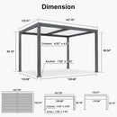 PURPLE LEAF Caesar Louvered Pergola with Milky String Lights Patio Aluminum Pergola with Independent Adjustable Rainproof Roof With Milky Lights