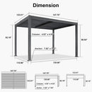PURPLE LEAF Caesar Louvered Pergola with Yellow String Lights Patio Aluminum Pergola with Independent Adjustable Rainproof Roof Hardtop Pergola for Outdoor Deck Garden Yard