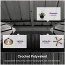 PURPLE LEAF Patio Gazebo for Pool Light Grey Hardtop Galvanized Steel Roof with String Lights-milky