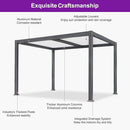 PURPLE LEAF Caesar Outdoor Louvered Pergola Patio Sun Shade Shelter with Adjustable Hardtop Patio Pergola Gray Frame White Roof