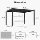 PURPLE LEAF Caesar Louvered Pergola Outdoor Adjustable Louvre Shade Modern Patio Aluminum Pergola with  Milky Lights