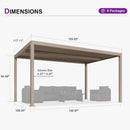 PURPLE LEAF Athena Louvered Pergola Modern Champagne Pergola with Adjustable Roof for Deck Backyard Garden