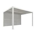PURPLE LEAF Athena Louvered Pergola white Outdoor Aluminum Pergola with Shutter Wall Adjustable Gazebo Rainproof for Patio Deck Garden