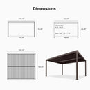 PURPLE LEAF Athena Louvered Pergola Khaki Outdoor Aluminum Pergola with Solid Color Roller Blind Adjustable Gazebo for Patio Deck Garden