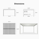 PURPLE LEAF Athena Louvered Pergola white Outdoor Aluminum Pergola with Shutter Wall Adjustable Gazebo Rainproof for Patio Deck Garden