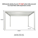 PURPLE LEAF Athena Louvered Pergola white Outdoor Aluminum Pergola with Shutter Wall Adjustable Gazebo Rainproof for Patio Deck Garden