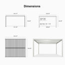 PURPLE LEAF Athena Louvered Pergola Modern White Pergola with Adjustable Roof for Deck Backyard Garden