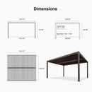 PURPLE LEAF Athena Louvered Pergola Bronze Outdoor Aluminum Pergola with Strip Lights Adjustable Gazebo for Patio Deck Garden
