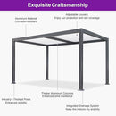 PURPLE LEAF Caesar Outdoor Louvered Pergola Patio Sun Shade Shelter with Adjustable Hardtop Patio Pergola Gray Frame White Roof