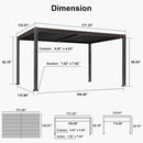PURPLE LEAF Caesar Solar Louvered Pergola with LED Strip Lights and Control Panel Aluminum Outdoor Pergola with Adjustable Roof for Patio Deck Garden Yard Bronze