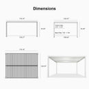 PURPLE LEAF Athena Louvered Pergola white Outdoor Aluminum Pergola with Shutter Wall Adjustable Gazebo Rainproof for Patio Deck Garden