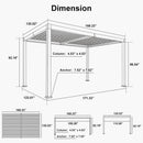PURPLE LEAF Caesar LED Louvered Pergola with Integrated Solar Strip Lights Adjustable Aluminum Louvers Wind Resistant Pergolas for Patio Dining Deck Garden Yard White