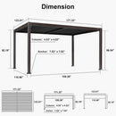 PURPLE LEAF Caesar Louvered Pergola Outdoor Adjustable Louvre Shade Modern Patio Aluminum Pergola with  Milky Lights