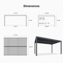 PURPLE LEAF Athena Louvered Pergola Grey Outdoor Aluminum Pergola with Strip Lights Adjustable Gazebo for Patio Deck Garden