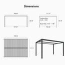 PURPLE LEAF Athena Louvered Pergola Grey Outdoor Aluminum Pergola with Shutter Wall Adjustable Gazebo Rainproof for Patio Deck Garden
