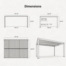 PURPLE LEAF Athena Louvered Pergola Modern Grey Pergola with White Roof for Deck Backyard Garden