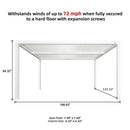 PURPLE LEAF Athena Louvered Pergola white Outdoor Aluminum Pergola with Shutter Wall Adjustable Gazebo Rainproof for Patio Deck Garden